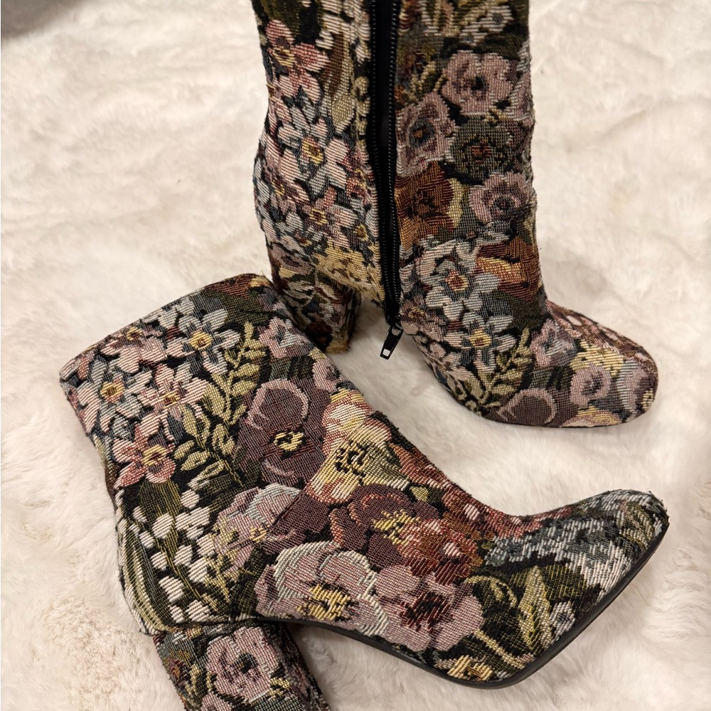 Urban Outfitters Brown and Green Heeled Boots